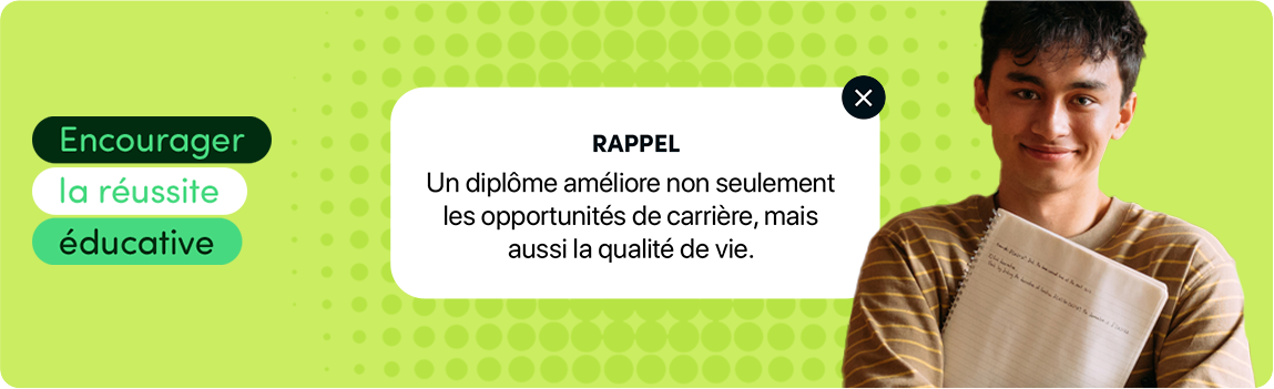 Un diplôme améliore non seulement les opportunités de carrière, mais aussi la qualité de vie.